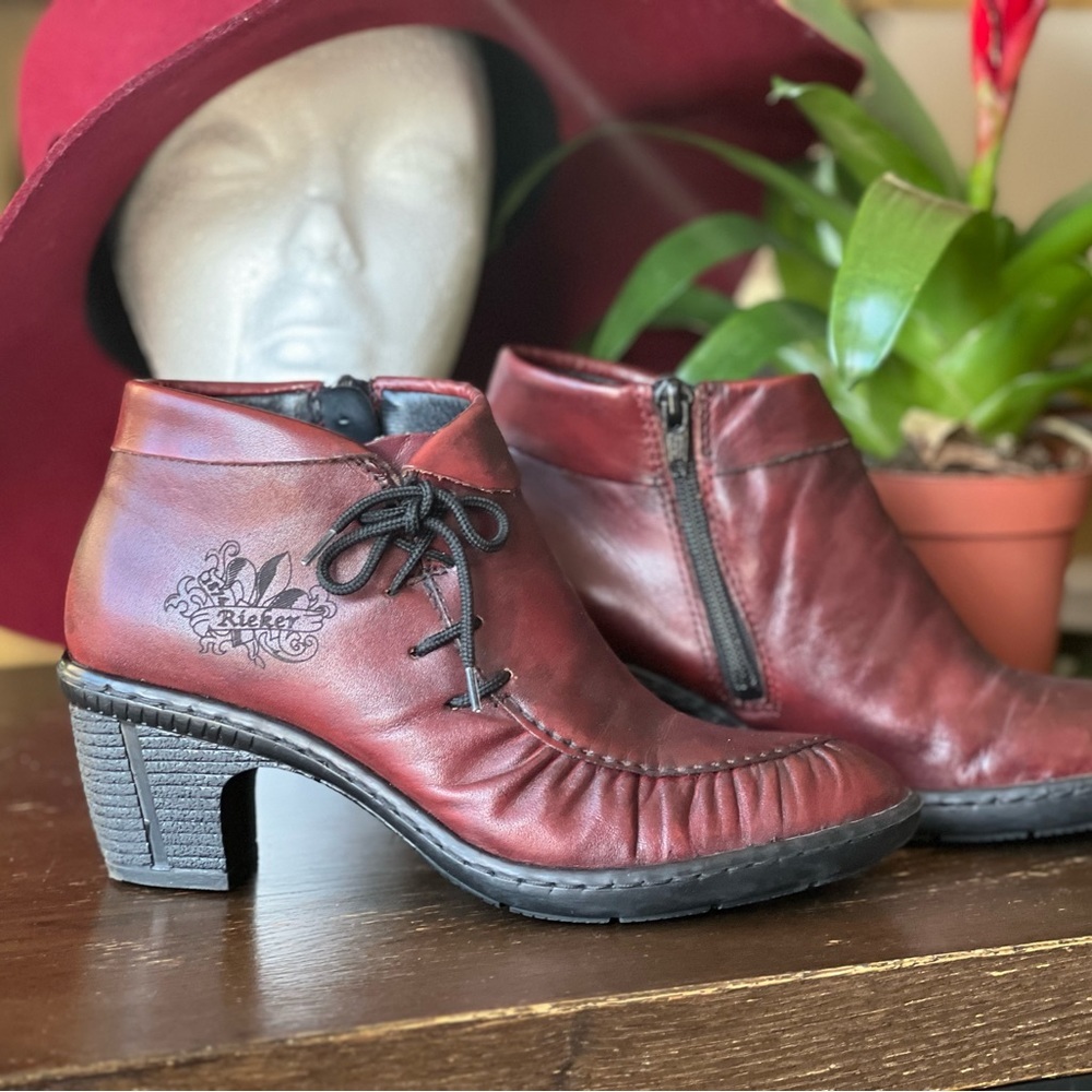 REIKER bordeux wine Victorian style booties |36 - Picture 7 of 14